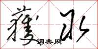 骆恒光获取草书怎么写