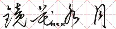 骆恒光镜花水月草书怎么写