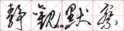 骆恒光静观默察草书怎么写