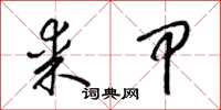 梁锦英某甲草书怎么写