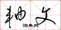 梁锦英轴文草书怎么写