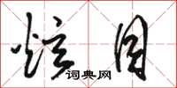 骆恒光炫目草书怎么写