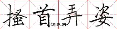 骆恒光搔首弄姿楷书怎么写