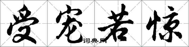 胡问遂受宠若惊行书怎么写