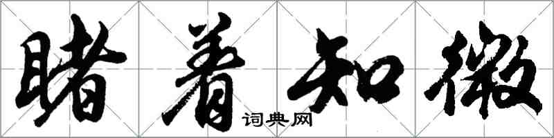 胡问遂睹着知微行书怎么写