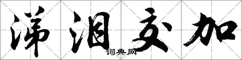 胡问遂涕泪交加行书怎么写