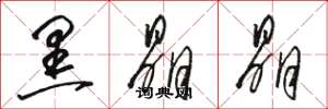 骆恒光黑晶晶草书怎么写