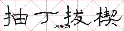 骆恒光抽丁拔楔隶书怎么写