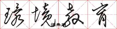 骆恒光环境教育草书怎么写