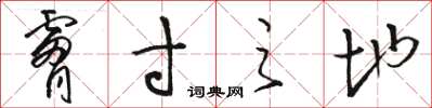 骆恒光肤寸之地草书怎么写