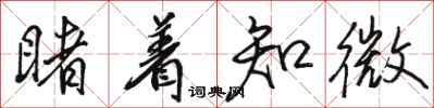 骆恒光睹着知微行书怎么写