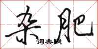 骆恒光杂肥行书怎么写