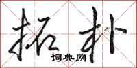 骆恒光拓朴行书怎么写