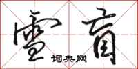 骆恒光雪盲行书怎么写