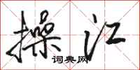 骆恒光操江行书怎么写