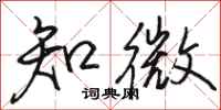骆恒光知微行书怎么写