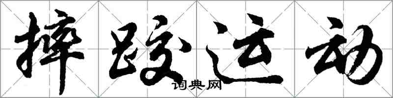 胡问遂摔跤运动行书怎么写