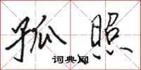 骆恒光孤照行书怎么写