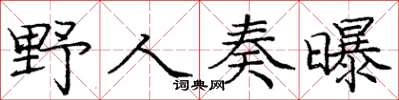 庞中华野人奏曝楷书怎么写