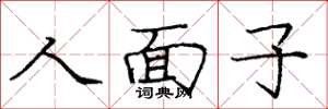 庞中华人面子楷书怎么写