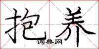 庞中华抱养楷书怎么写
