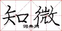庞中华知微楷书怎么写