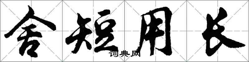 胡问遂舍短用长行书怎么写
