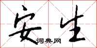 钱沛云安生行书怎么写