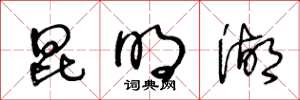 王冬龄昆明湖草书怎么写