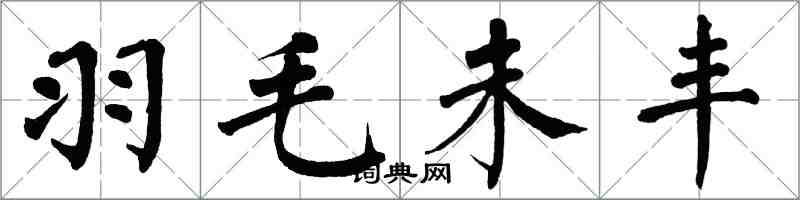 翁闿运羽毛未丰楷书怎么写