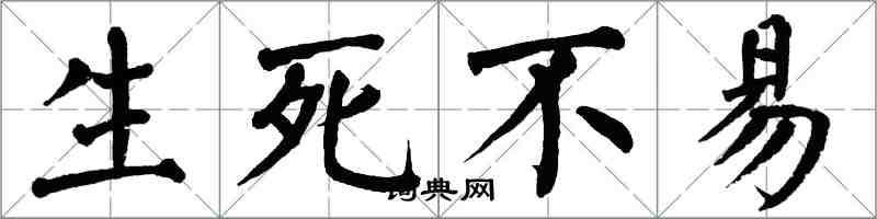 翁闿运生死不易楷书怎么写