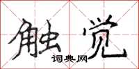 侯登峰触觉楷书怎么写