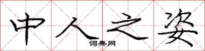 庞中华中人之姿楷书怎么写