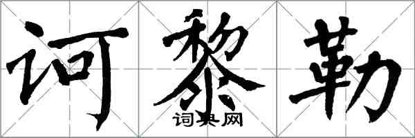 翁闿运诃黎勒楷书怎么写