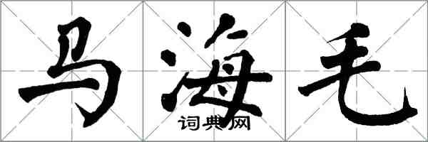 翁闿运马海毛楷书怎么写