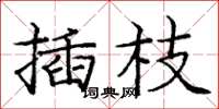 庞中华插枝楷书怎么写