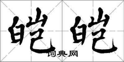 翁闿运皑皑楷书怎么写