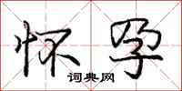 庞中华怀孕行书怎么写