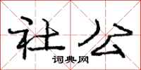 庞中华社公行书怎么写