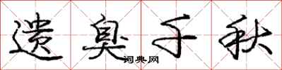 庞中华遗臭千秋行书怎么写
