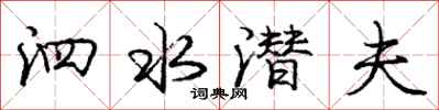 庞中华泗水潜夫行书怎么写