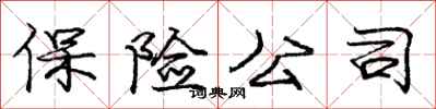 庞中华保险公司行书怎么写