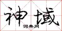 庞中华神域行书怎么写