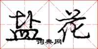 庞中华盐花行书怎么写