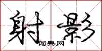 庞中华射影行书怎么写