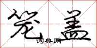 庞中华笼盖行书怎么写