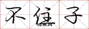 庞中华不住子行书怎么写