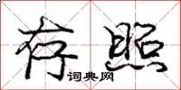 庞中华存照行书怎么写