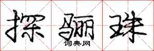 庞中华探骊珠行书怎么写