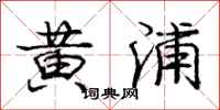 庞中华黄浦行书怎么写